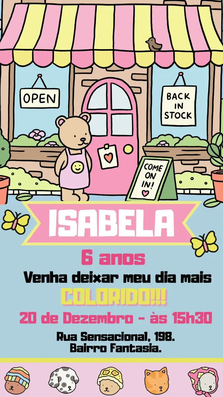 Convite de Aniversário Bobbie Goods