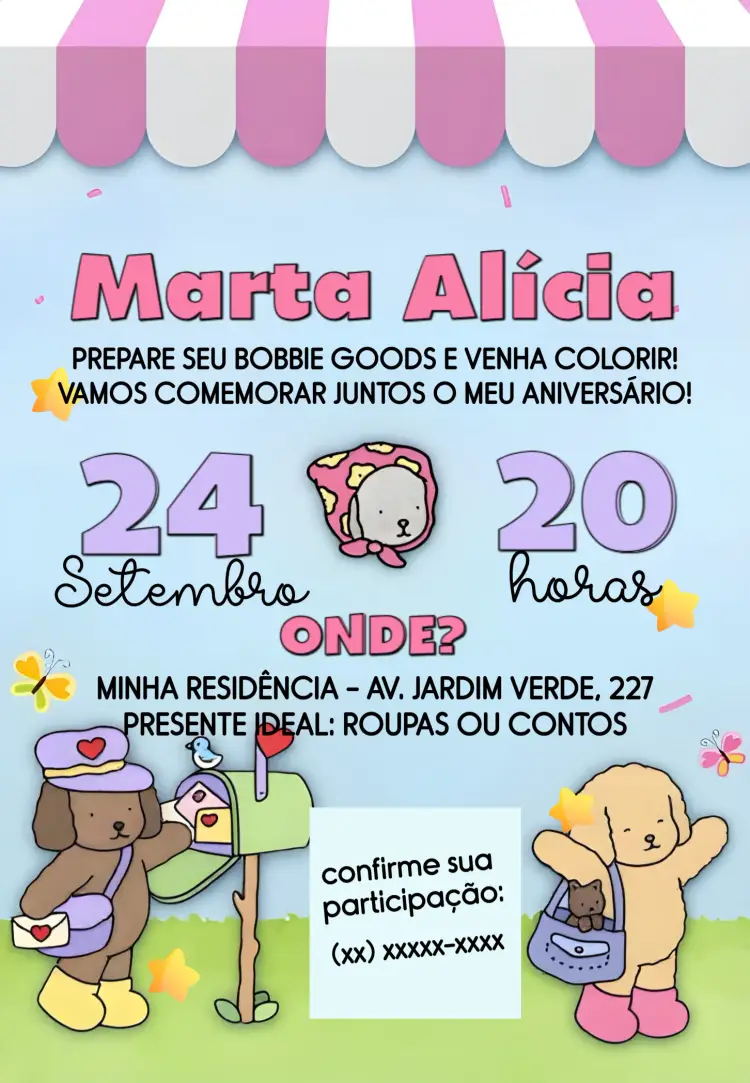 Convite Bobbie Goods Ursinho