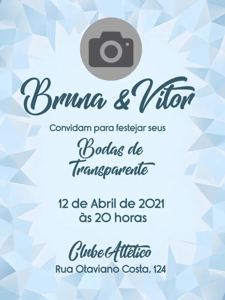 Convite Bodas De Cristal Foto – tema Mais pesquisados elegante, moderno, minimalista, cristal, neutro, romântico