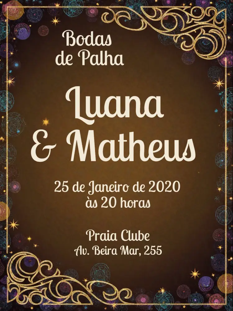 Convite Bodas De Palha Casamento