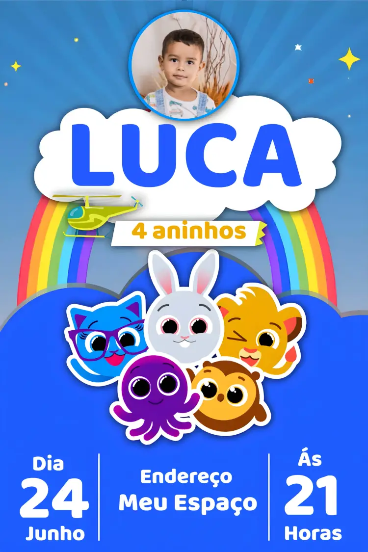 Convite Bolofofos Menino