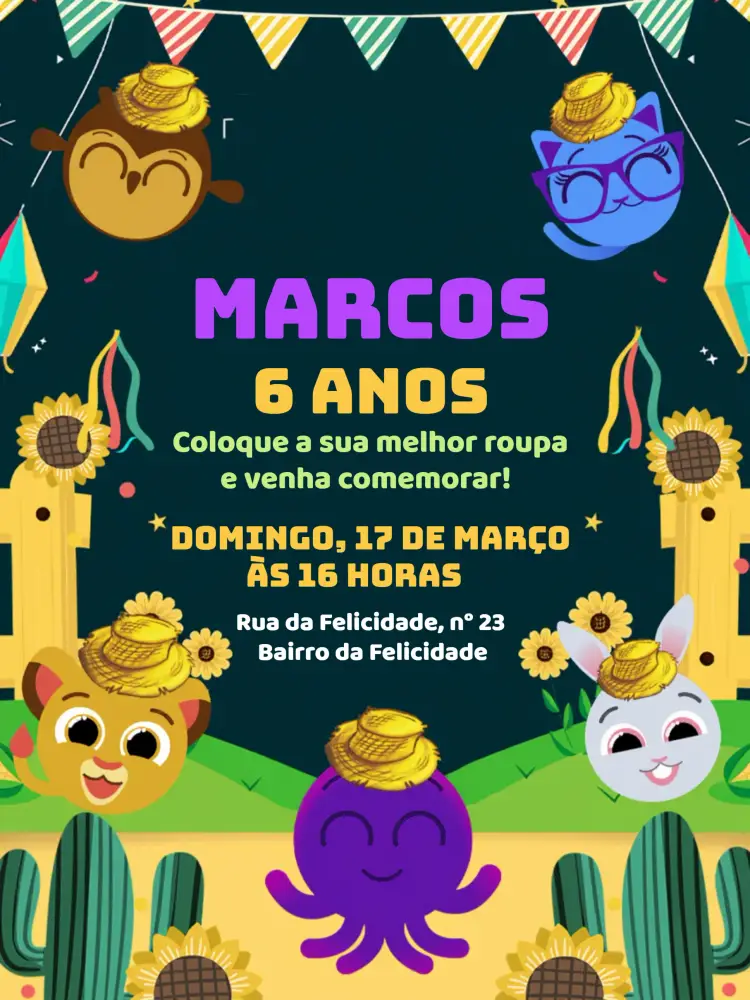 Convite Bolofofos São João Arraiá
