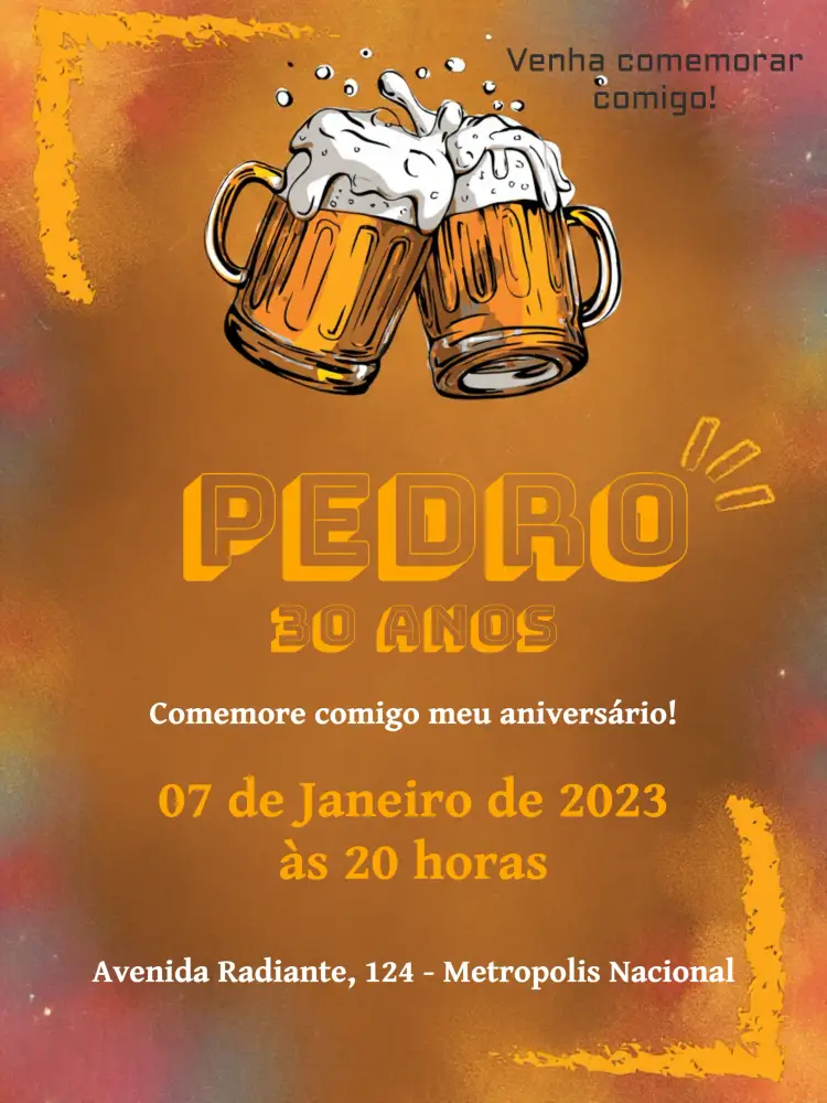 Convite Boteco Amarelo