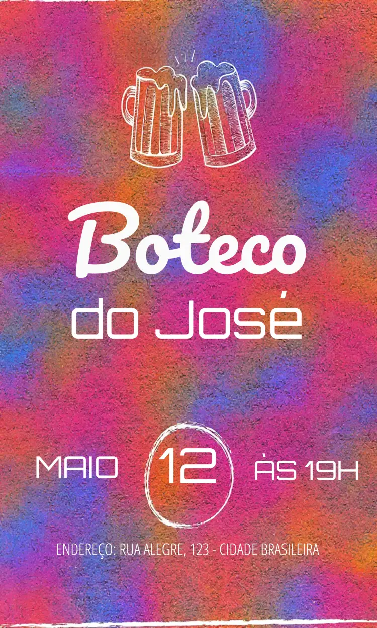 Convite Boteco Bar Negro – tema Aniversário boteco, chalkboard, negro, divertido, moderno
