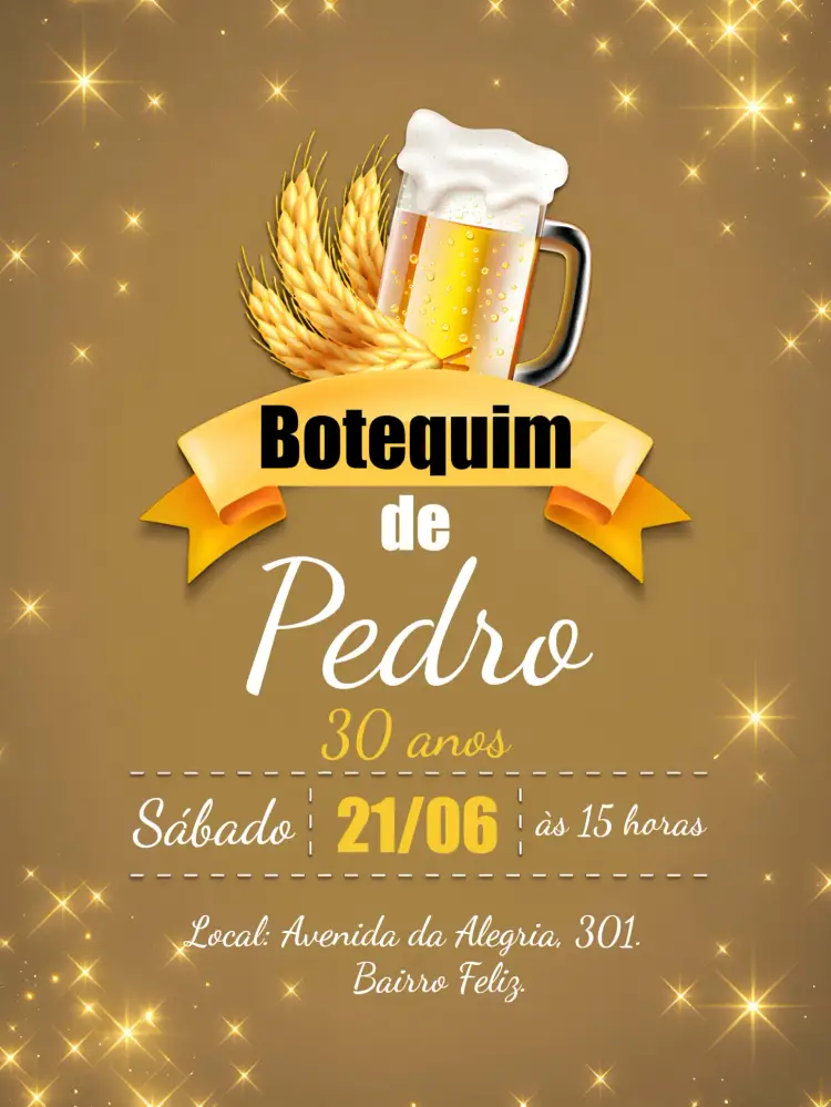 Convite Boteco Bebida