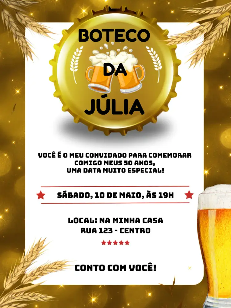 Convite Boteco Cerveja