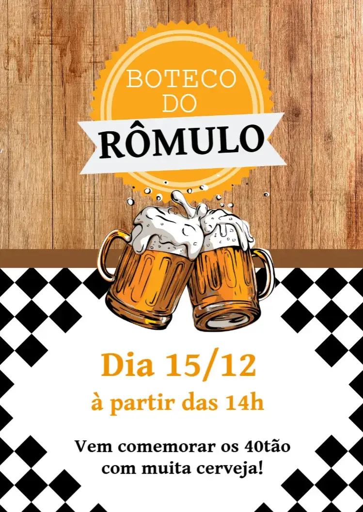 Convite Boteco Cerveja