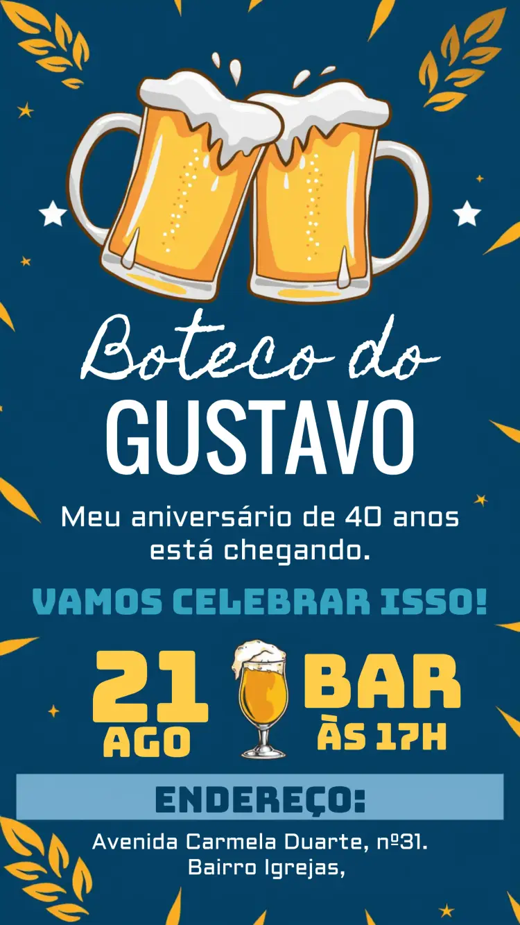Convite Boteco Churrasco Lousa
