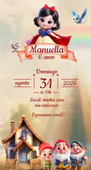 Convite Branca de neve 1