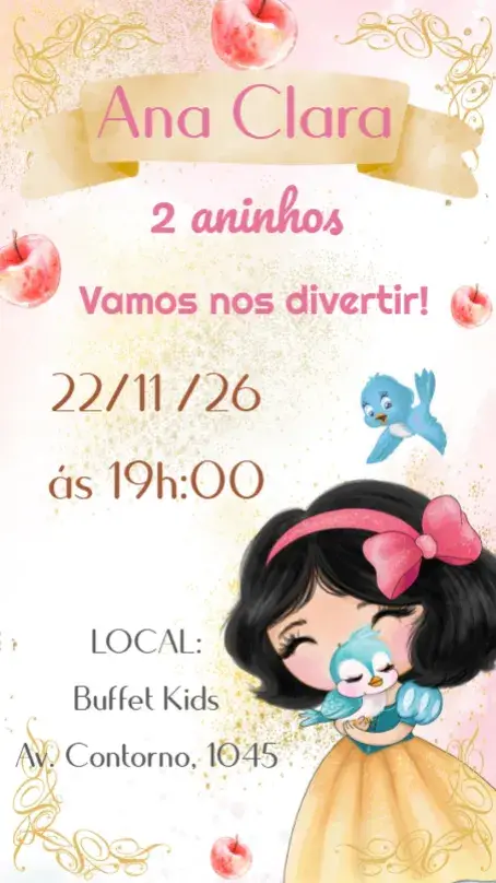 Snow White Watercolor invitation