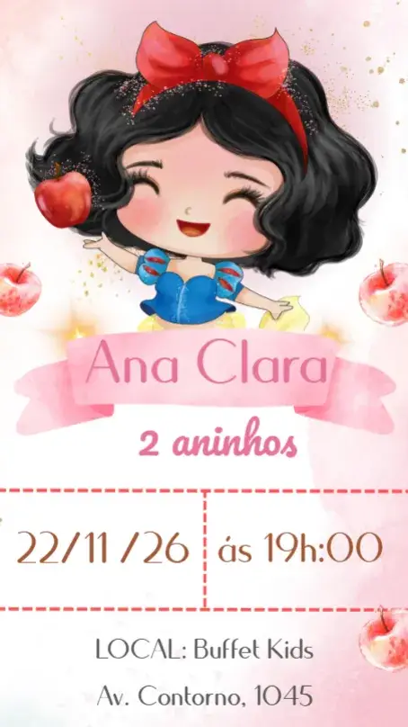 Snow White Watercolor invitation