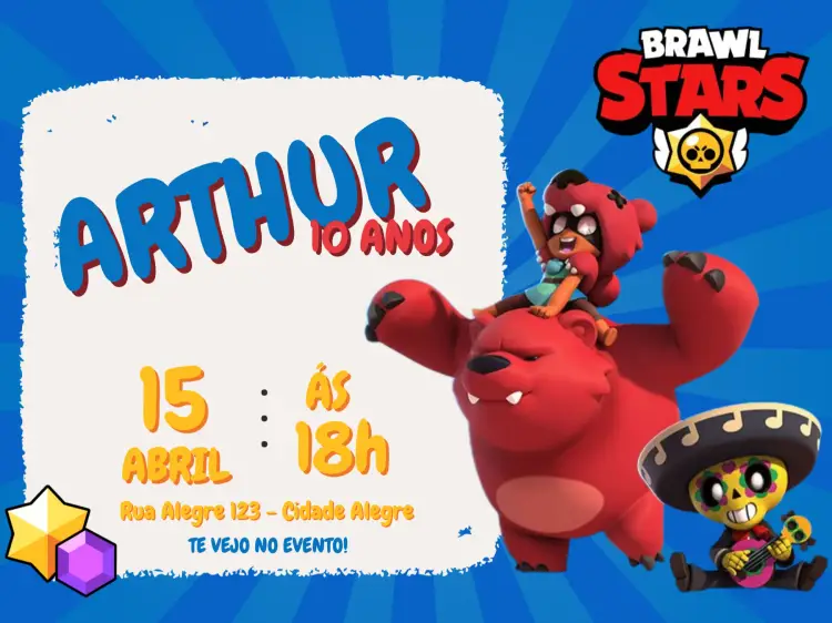 Convite Brawl Stars Jogo