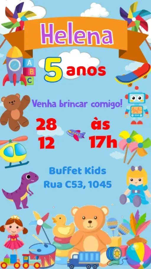 Convite Brinquedos