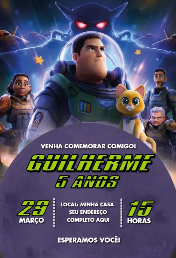 Invite Buzz Lightyear 2 editable and customizable