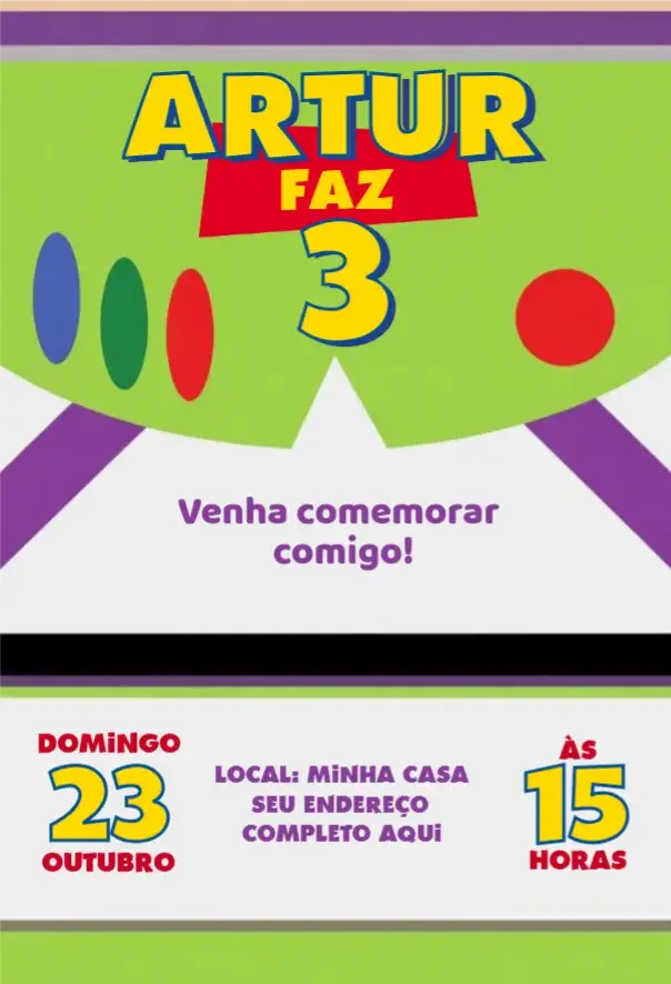 Invite Buzz Lightyear editable and customizable