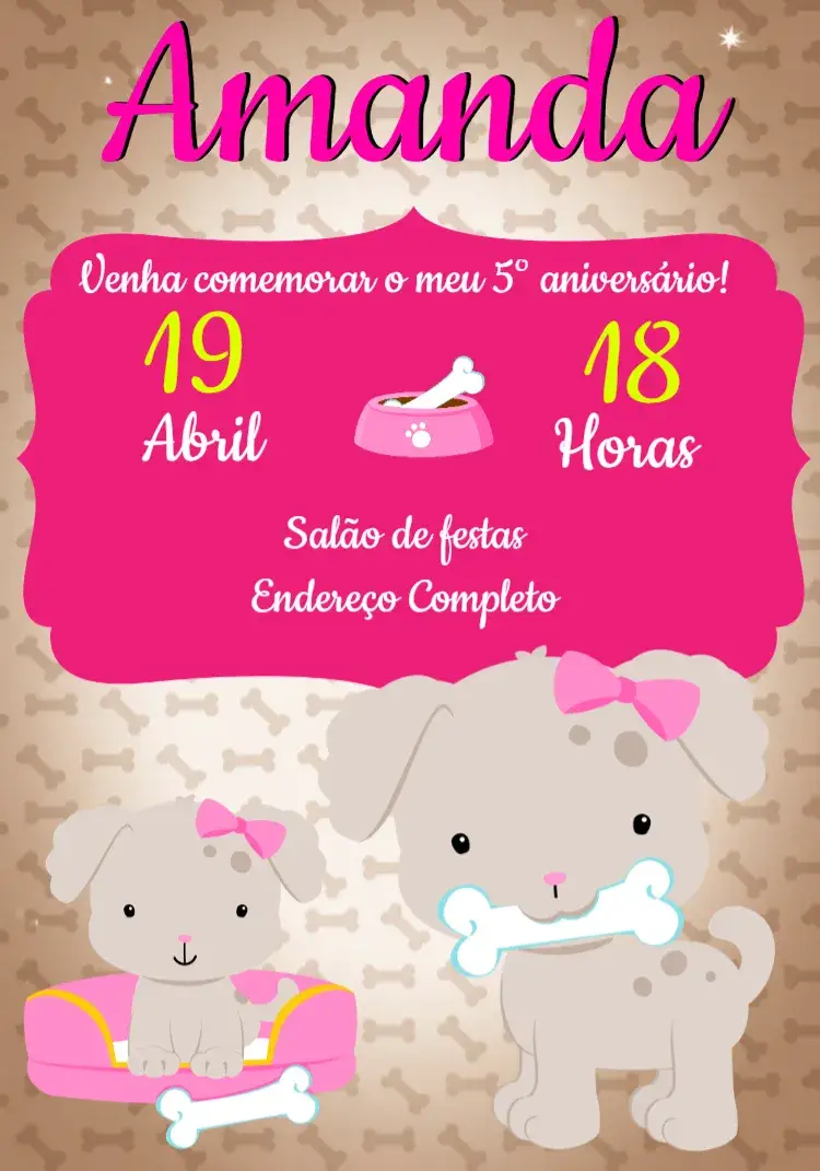 Convite Cachorrinhos Cachorro