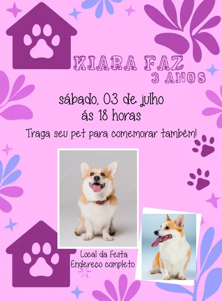 Convite Cachorro Gato