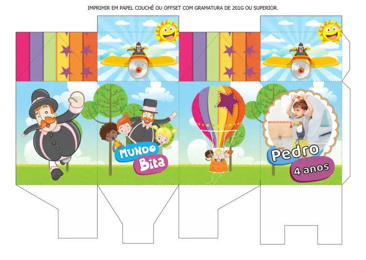 Convite Caixa Milk Mundo Bita Com Foto (com – tema Mais pesquisados colorido, lúdico, infantil, divertido, temático