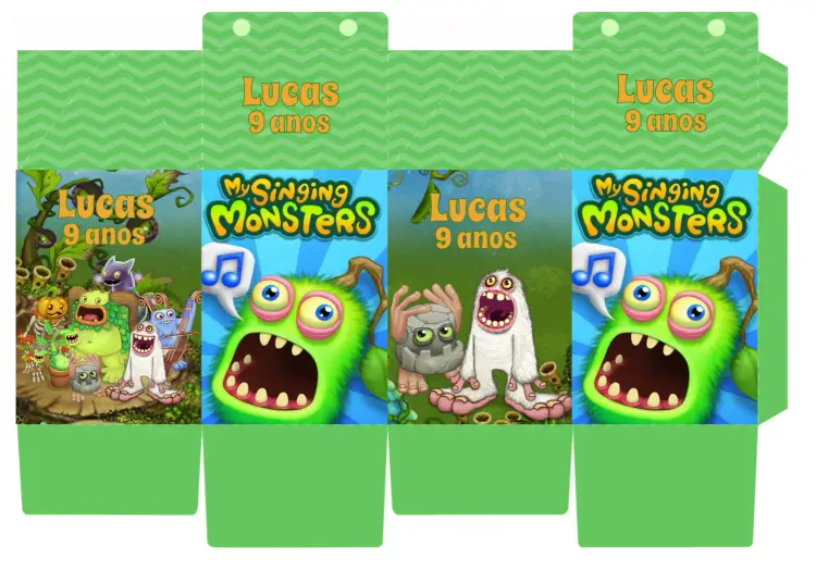 Convite Caixa Milk My Singing Monsters Molde