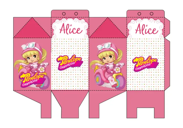 Convite Caixa Milk Penélope Charmosa Delicado – tema Mais pesquisados delicado, rosa, infantil, divertido, colorido