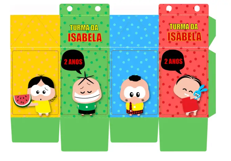 Convite Caixa Milk Turma Da Mônica Toy Molde – tema Aniversário Infantil colorido, divertido, lúdico, infantil, personagens famosos, alegre