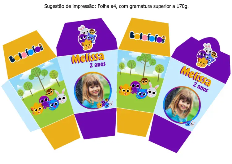 Convite Caixa Sushi Bolofofos Roxo