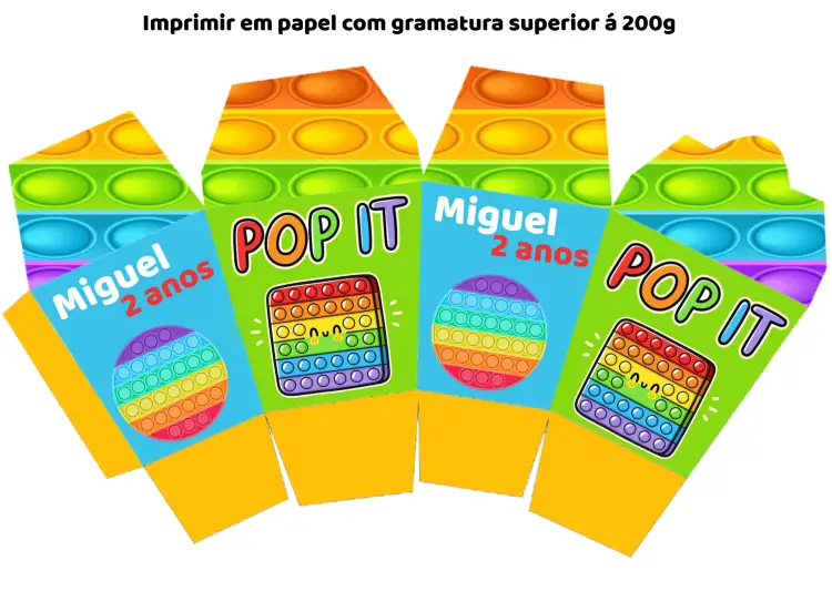 Convite Caixa Sushi Pop It Molde – tema Mais pesquisados colorido, lúdico, divertido, moderno, jovial, temático