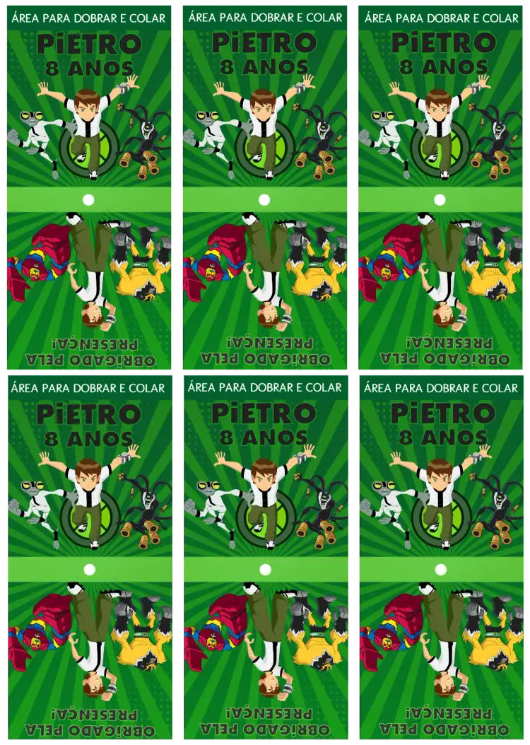 Capa Para Pirulito Ben 10 Verde