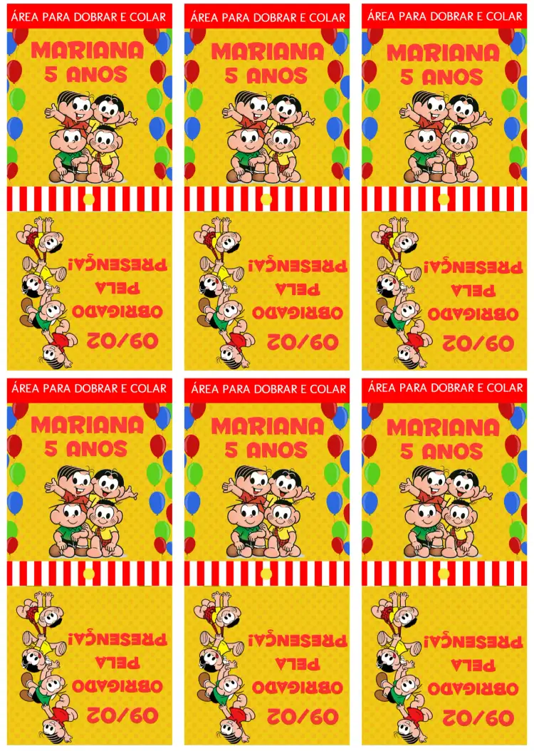 Capa Para Pirulito Turma Da Mônica Cebolinha