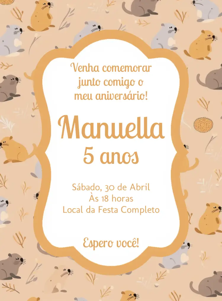 Convite Capivara Capivaras