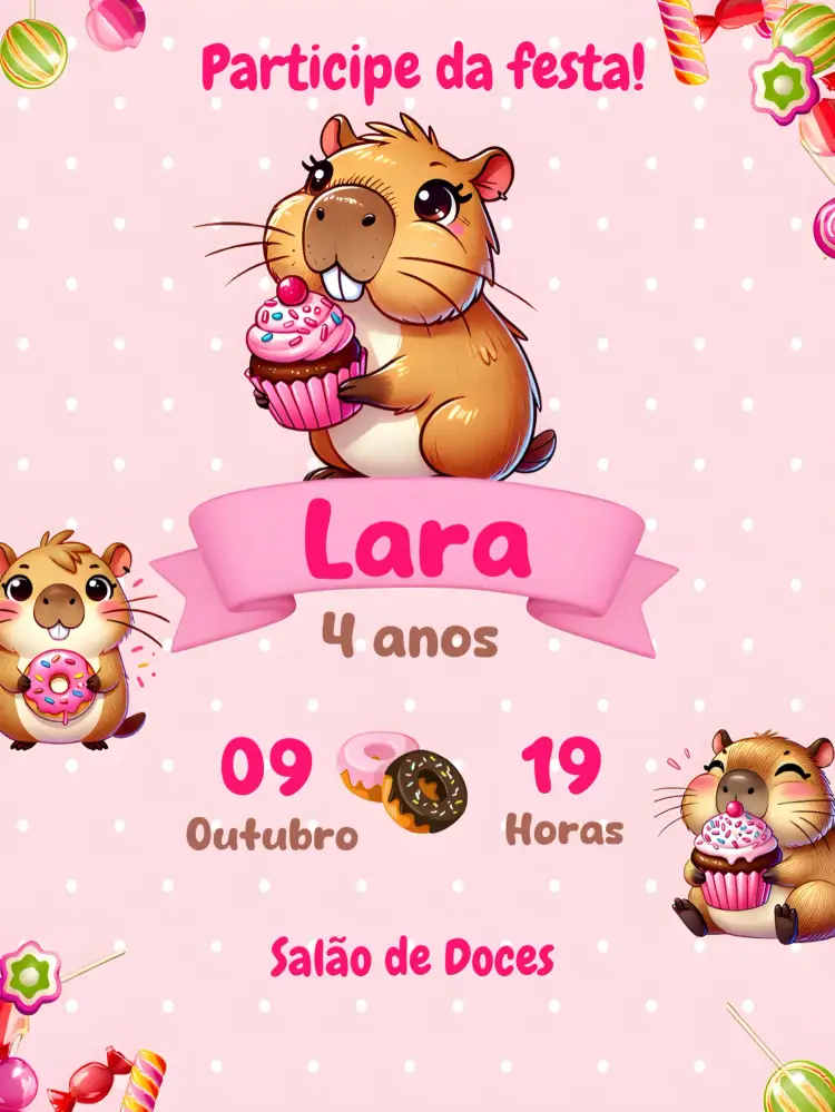 Convite Capivara Donuts