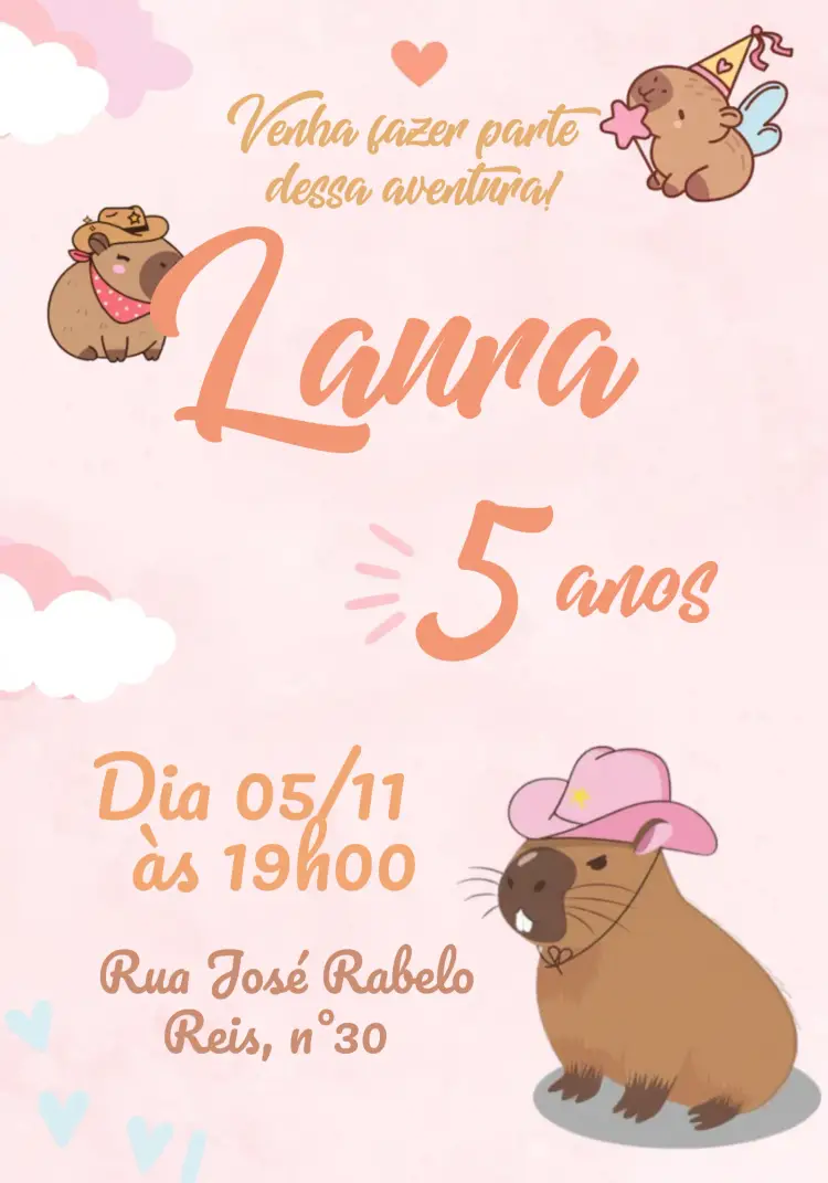 Convite Capivara Capívara