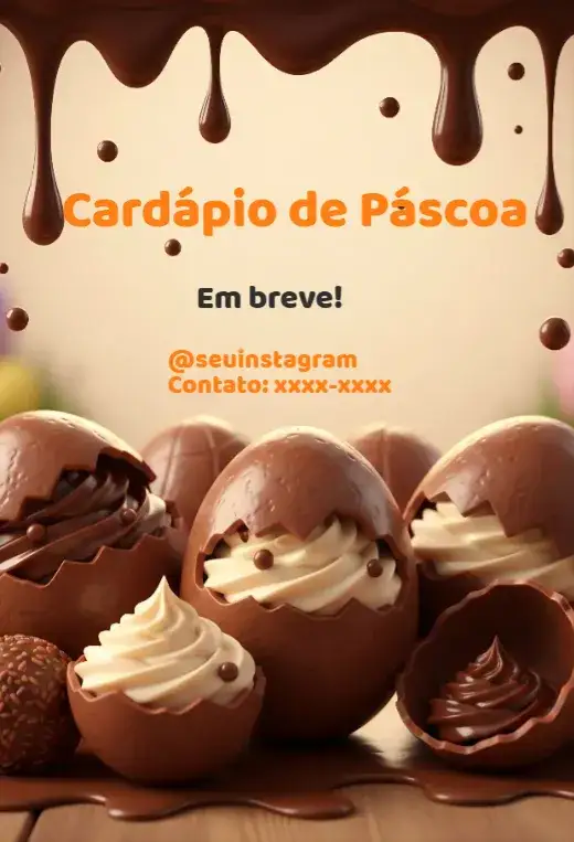 Convite Cardápio de Páscoa – tema Datas Comemorativas colorido, floral, minimalista, vintage, divertido, tradicional