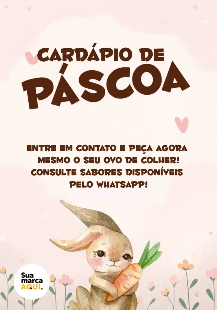 Convite Cardápio De Páscoa Aquarela – tema Datas Comemorativas aquarela, colorido, fofo, divertido, primavera, natureza