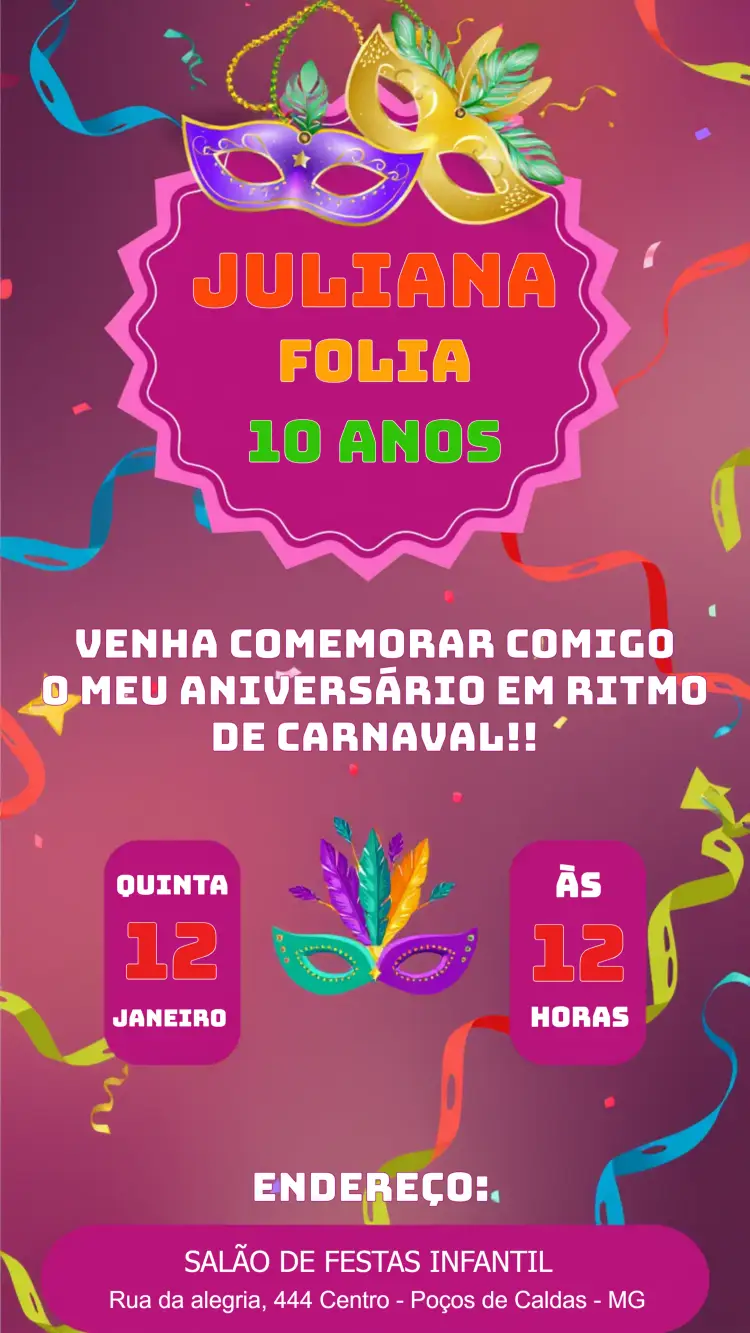 Convite Carnaval Bloquinho