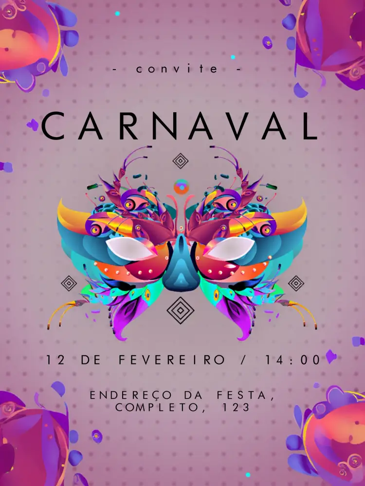 Convite Carnaval Confeti