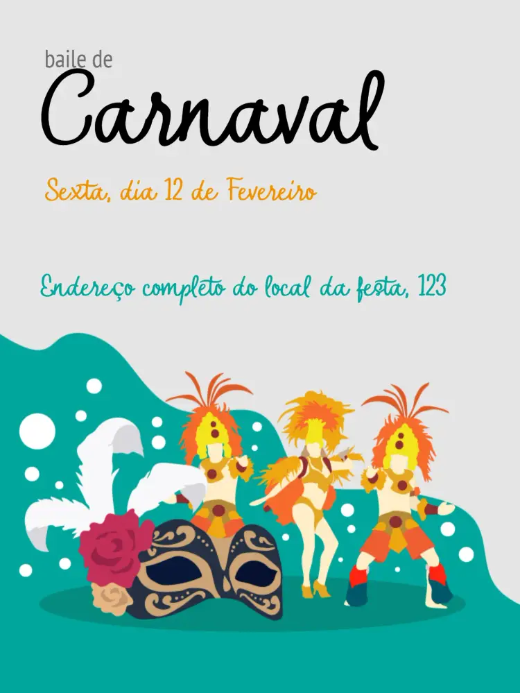 Convite Carnaval Festa