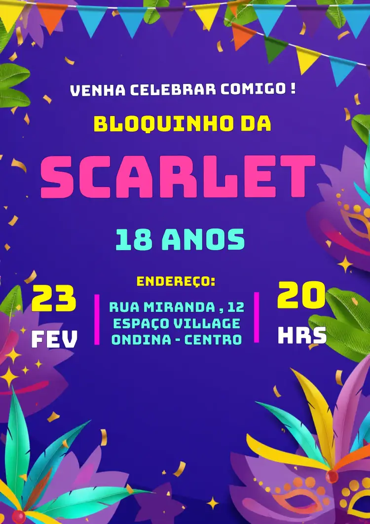 Convite Carnaval Folia