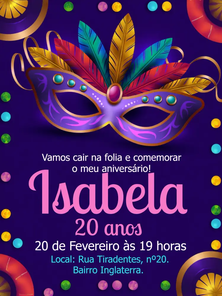 Convite Carnaval Laranja