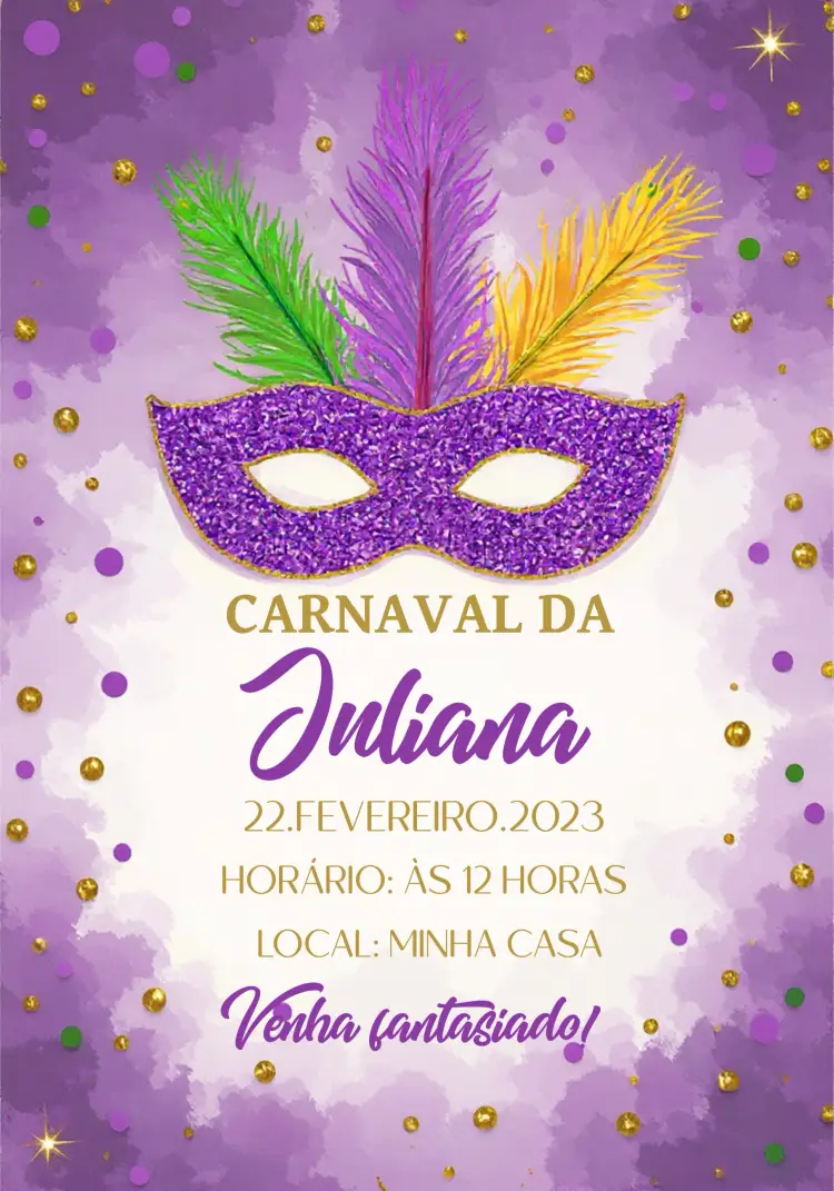 Convite Carnaval Máscara