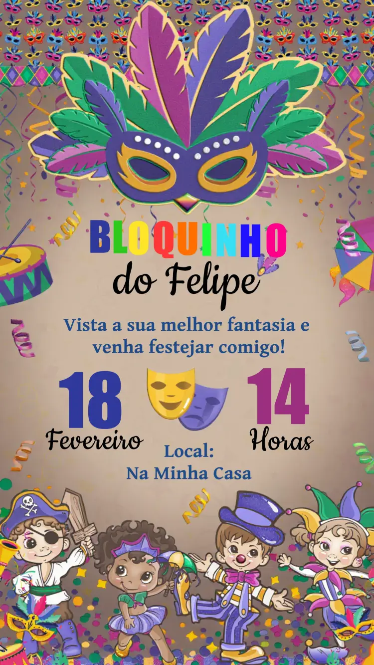 Convite Carnaval Samba
