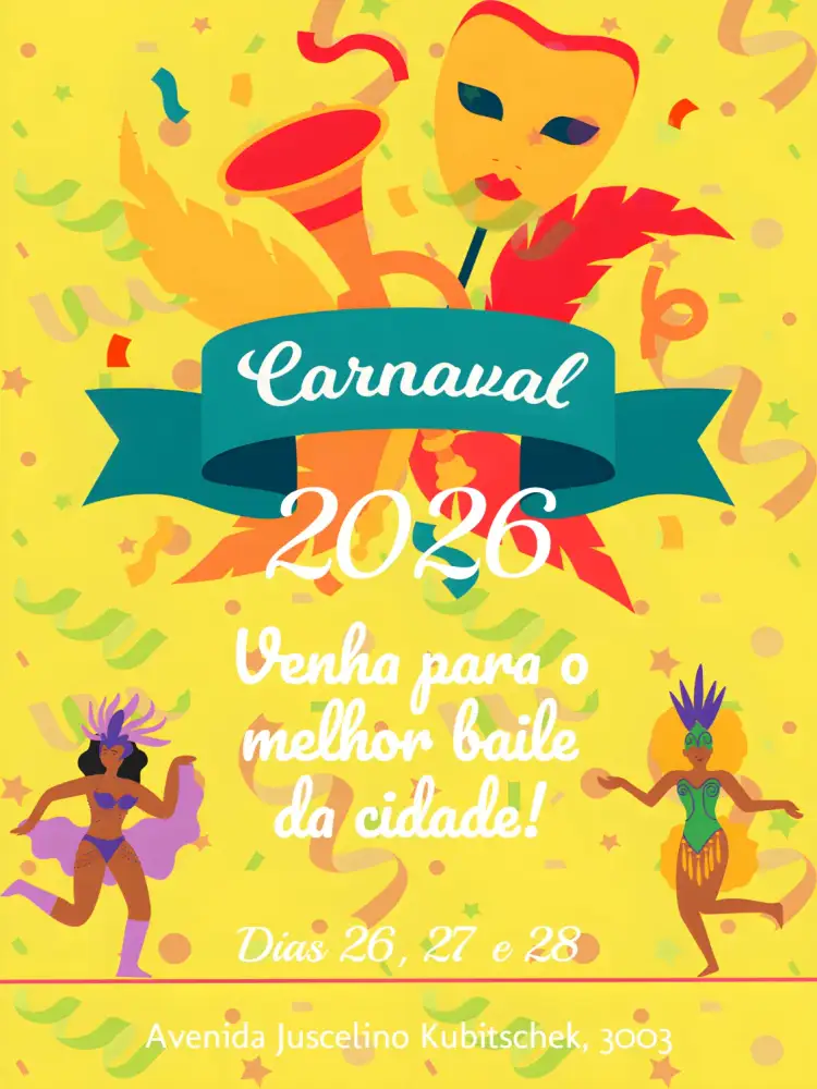 Convite Carnaval Verde – tema Datas Comemorativas colorido, festivo, tropical, fantasia, vibrante, divertido