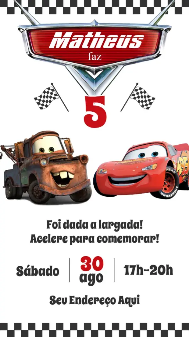 Convite Carros