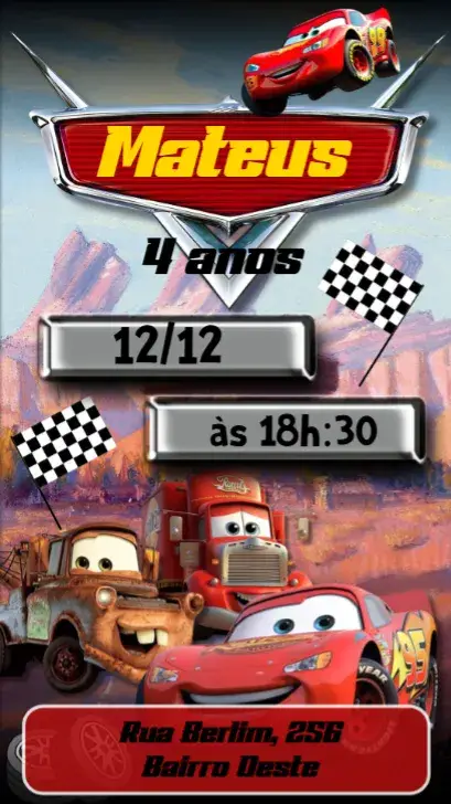 Disney Cars invitation