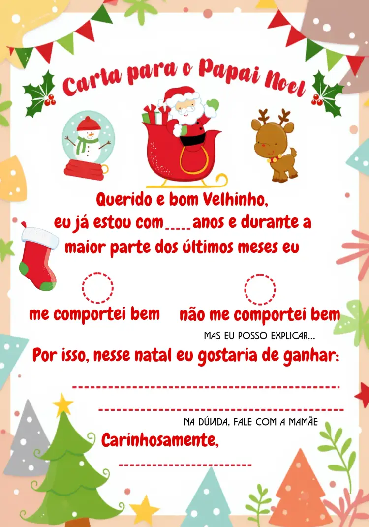 Convite Carta Para O Papai Noel Comemoração