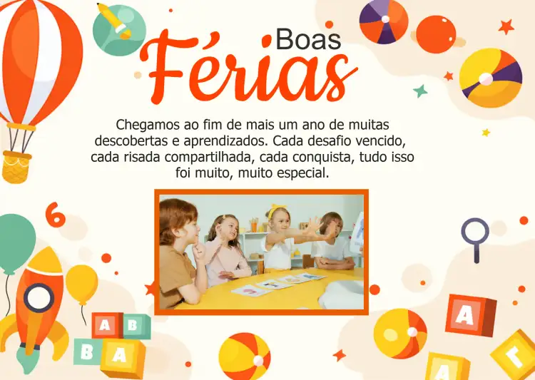 Cartão Boas Férias Com Foto Sala
