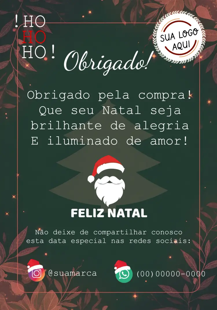 Convite Cartão De Agradecimento Natal Arte