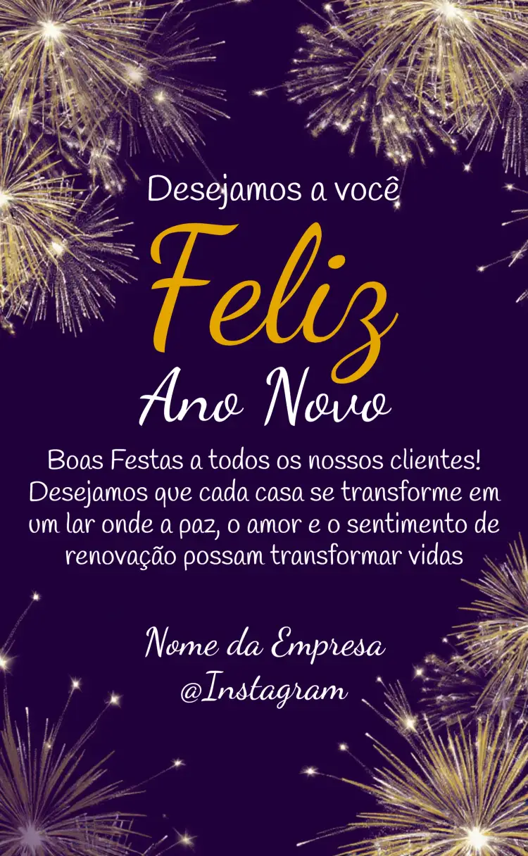 Convite Cartão De Ano Novo Empresa Prosperidade – tema Datas Comemorativas moderno, elegante, colorido, festivo, minimalista, dourado