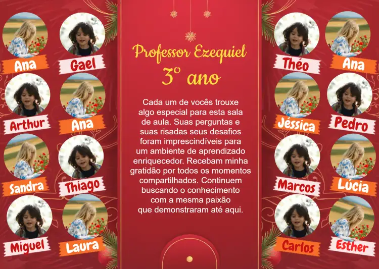 Convite Cartão De Despedida Alunos Com Fotos Verde – tema Datas Comemorativas verde, moderno, divertido, escolar, fotográfico