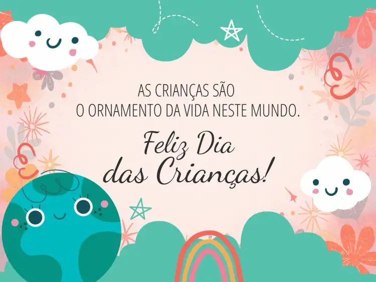 Cartão De Dia Das Crianças Felicitações